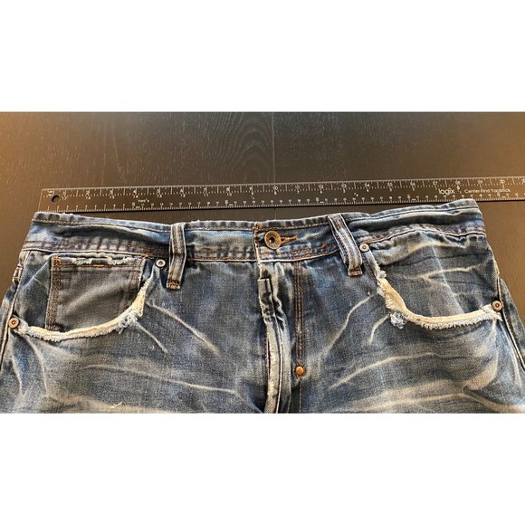 AKOO Brand Jeans Men 36x 32 Distressed Destroyed Paint Denim Streetwear Hip-Hop - Picture 11 of 16